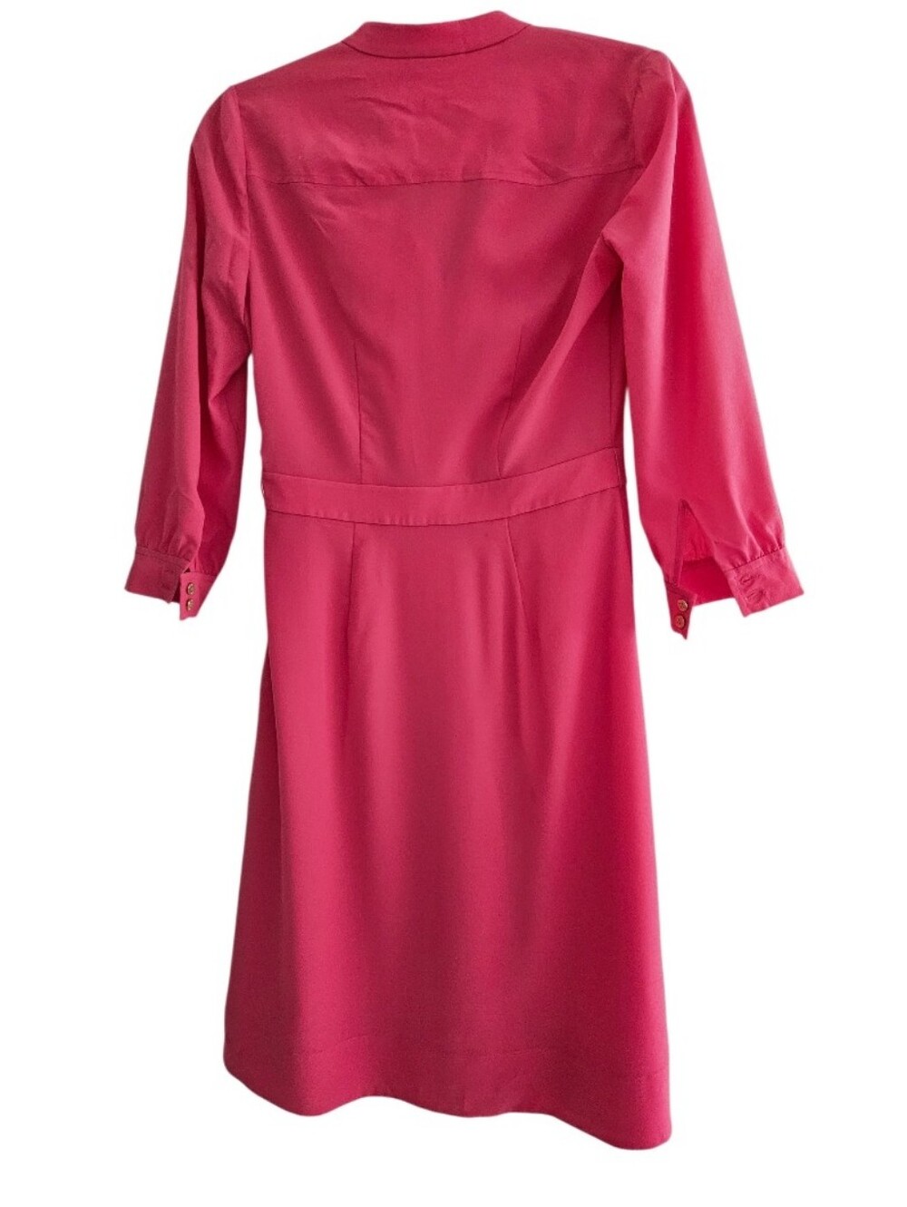 NWT Tory Burch JUDI Fuchsia Belted Front Slit Midi Dress - Picture 4 of 10